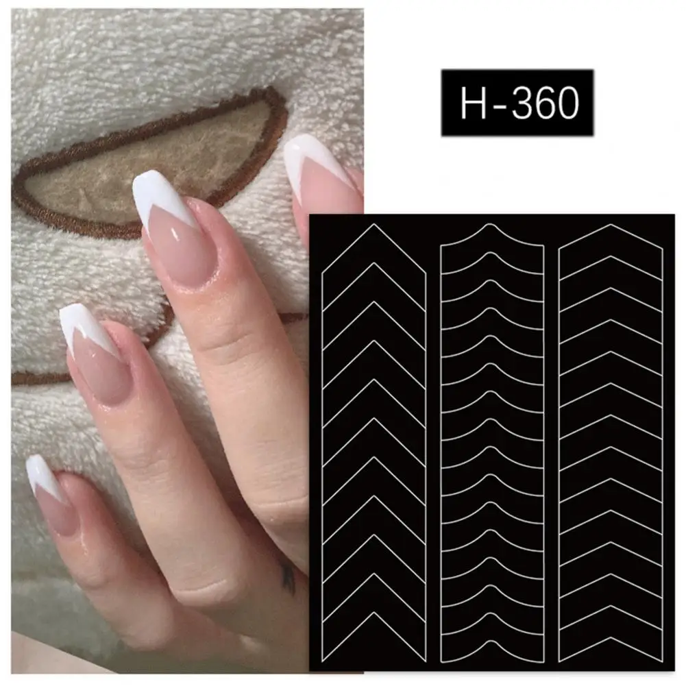 Diy naklejki do paznokci szykowne naklejki do paznokci 6 arkuszy Manicure z pustym uśmiechem linia wzory biżuteria lakier do paznokci spryskiwacz paznokci