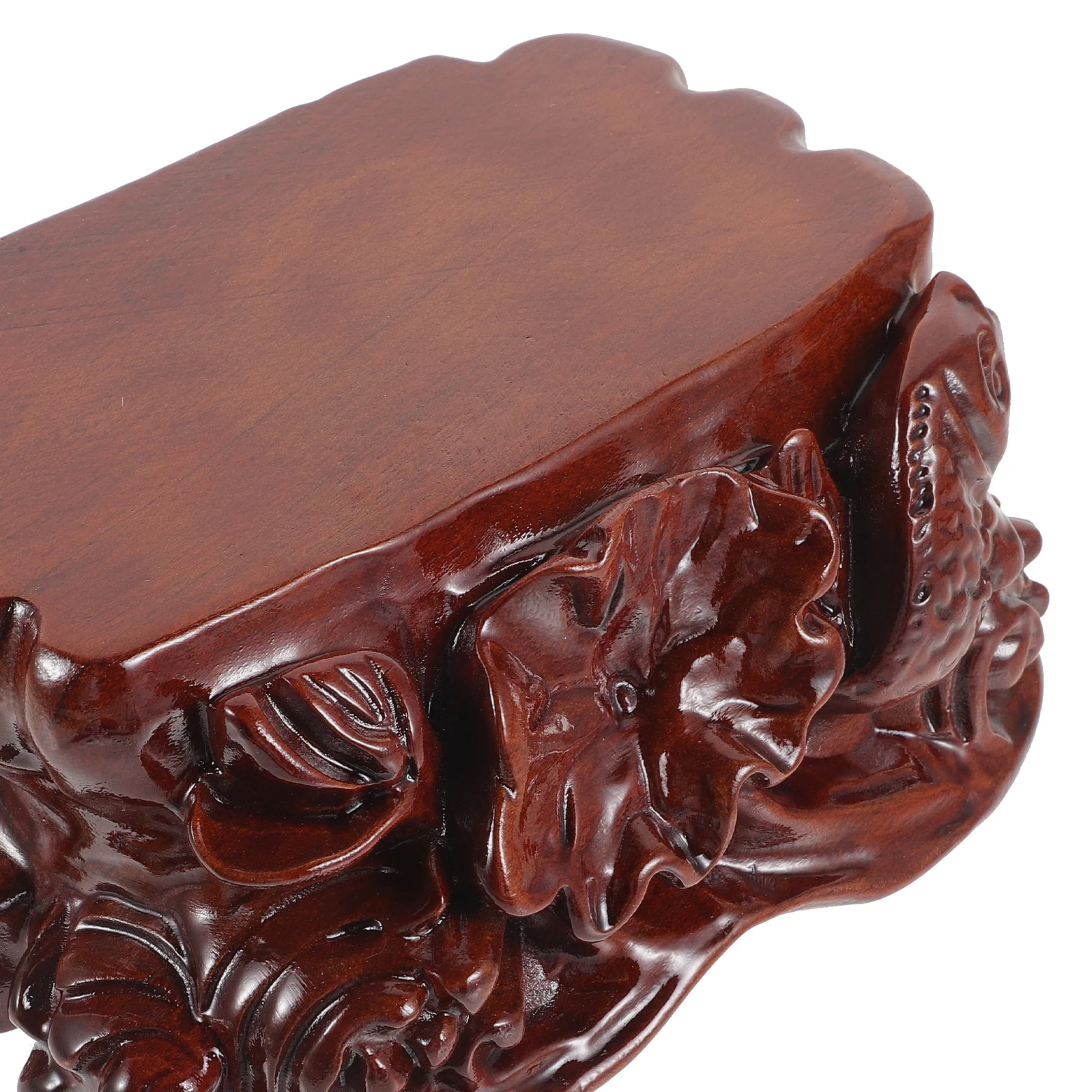 

Wood Carved Lotus Buddha Statue Flower Pot Pedestal St Small Size for Indoor Decor Wood Plant Stable Tool