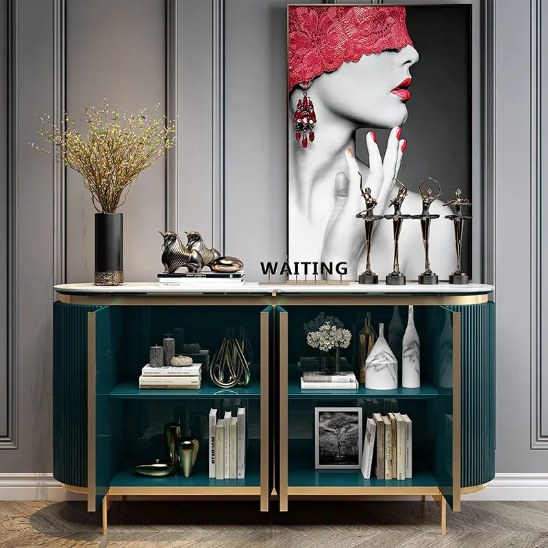 

light luxury dining side cabinet,living room partition,modern simple marble dining side cabinet, ocker high-end