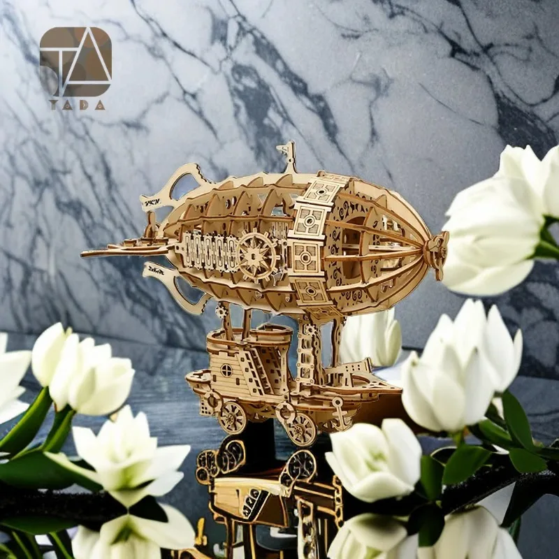 Стимпанк, анимационная периферическая креативная модель самодельного воздушного корабля, 3D деревянные сборные игрушки, подарки на день рождения, украшение гостиной комнаты
