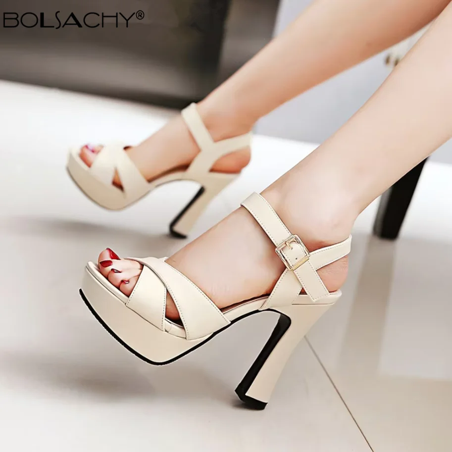 Summer Shoes Women 2026 Platform Sandals Thick High Heels Ladies Party Dress Shoes Women's Chaussures Femme Dropshipping 32 33