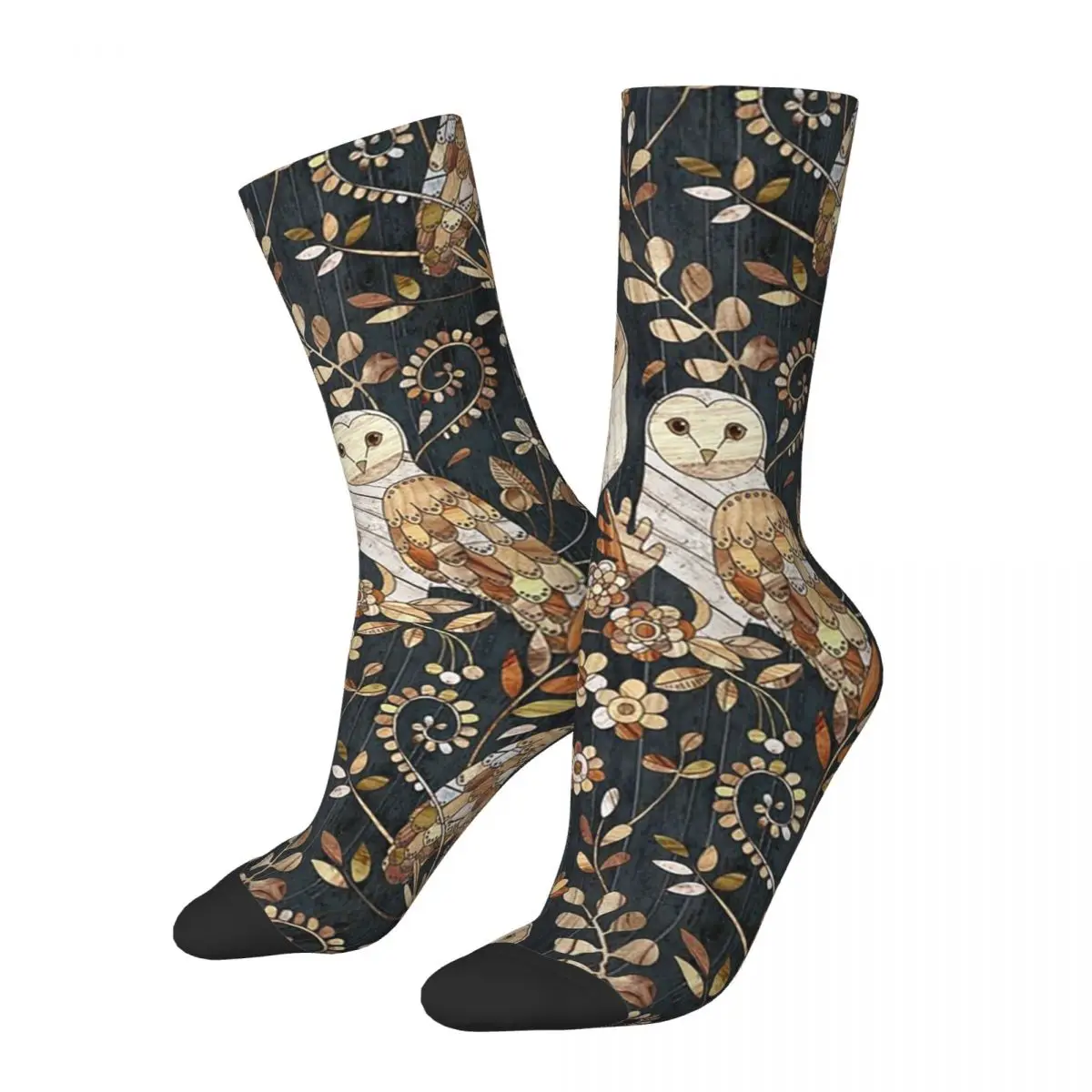 

Wooden Wonderland Barn Owl Collage Socks Harajuku Super Soft Stockings All Season Long Socks Accessories for Unisex Gifts