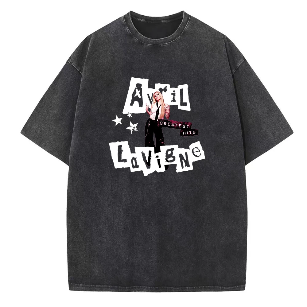 Avril Lavigne Greatest Hits 2024 Shirts Harajuku O-Neck Cotton Vintage T-Shirts Fans Gift Tops