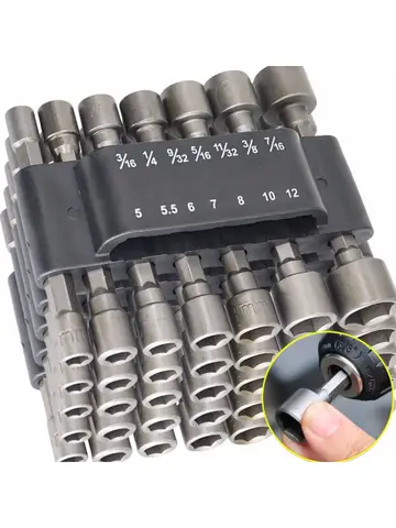9/14Piece Hexagon Nut Driver Drill Bit Steel Socket Screwdriver Wrench Set Drill Bit Adapter Electric Impact Bolt Handle Tools
