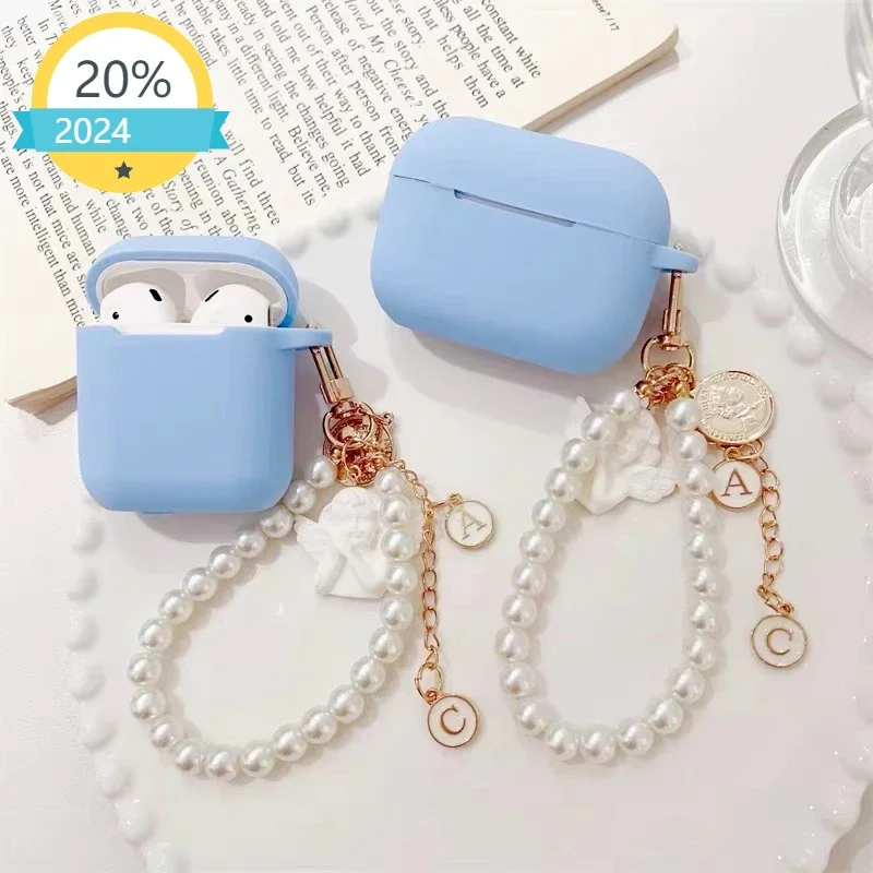 2024 For AirPods 4 Case airpod pro 2 cover Luxury Retro Pearl /cute angel Silicone earphone cover funda Air Pods 3 Case