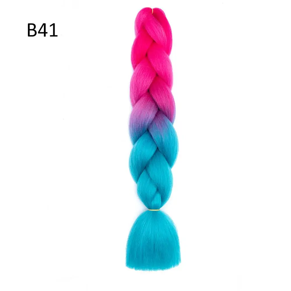 Trança de cabelo sintético 24 Polegada trança jumbo extensão de cabelo para mulheres diy tranças de cabelo roxo rosa amarelo vermelho