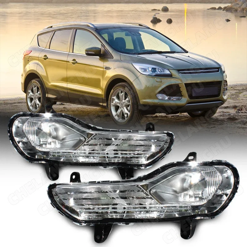 1Pair Front Fog Lights For Ford Escape KUGA 2013 2014 2015 2016 Fog Lamps FO2520189C FO2521189C