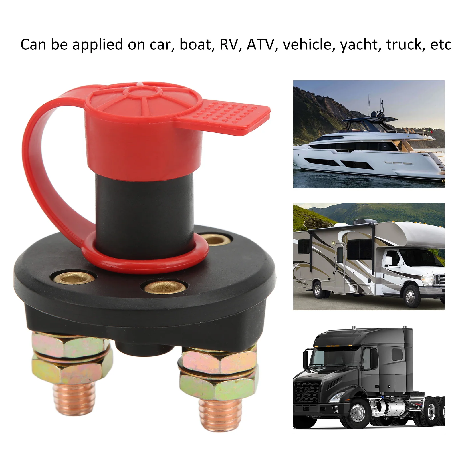 12V-24V Battery Disconnect Cut Off Power Kill Isolator Set Kit Switch with Brass Terminals for Car Vehicle Boat RV Isolator Kit