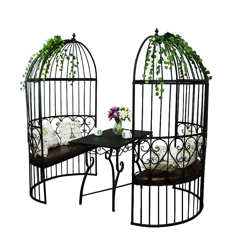 Customized Loft Retro Iron Art Birdcage Sofa Card Holder Coffee Shop Milk Tea Shop Seat Restaurant Bar Negotiation Table Chair