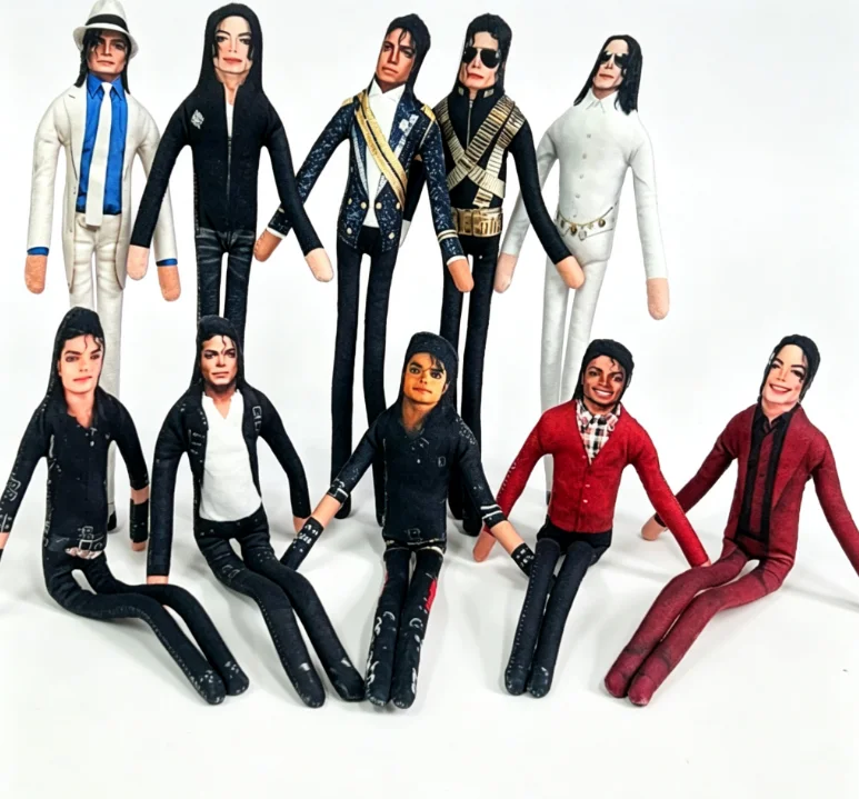 Anime Cosplay Prop Action Figure Michael Jackson Movable Joint Plush Stuffed Doll Home Room Decoration Collectible Gift for Fans