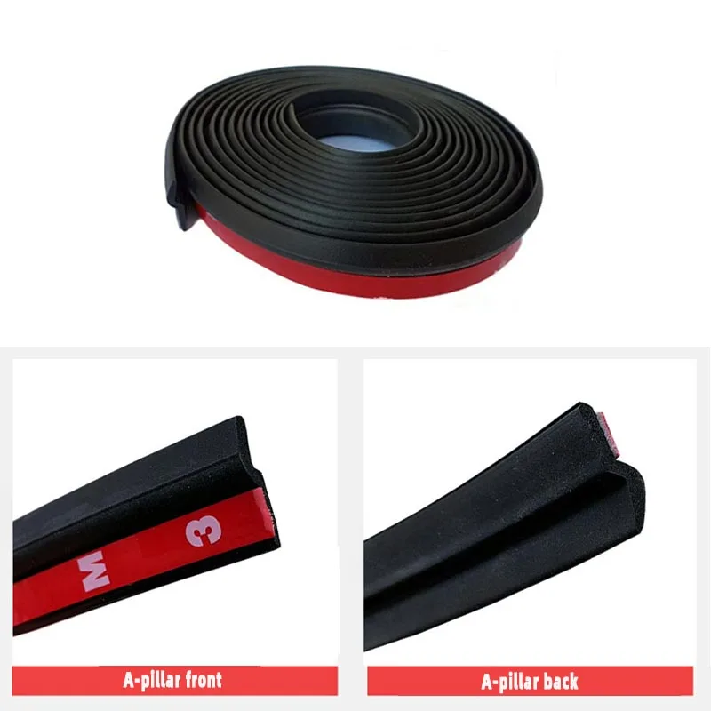 4M A-Pillar Automobile Sealing Strip Noise Insulation Weatherstrip Dustproof Z-Shaped Front Door Rubber Sealing Strip Auto Parts