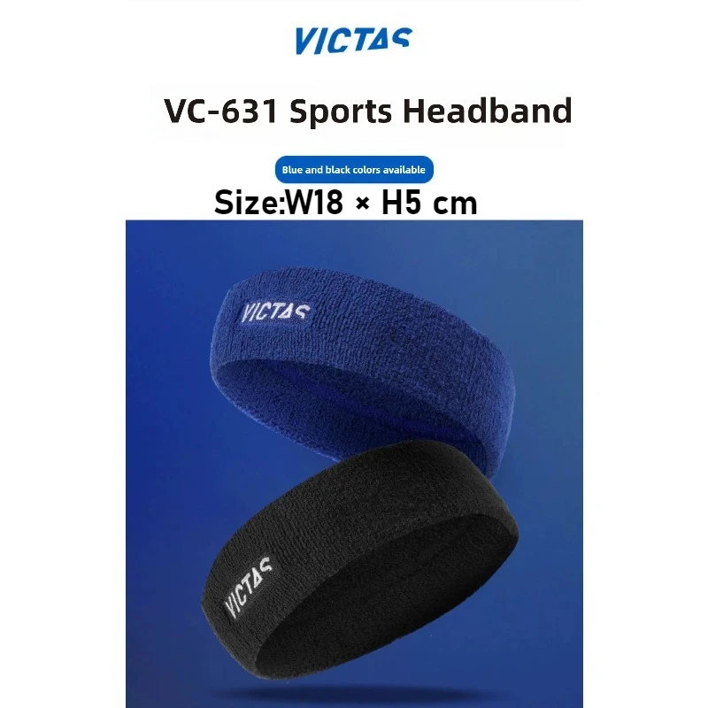 New VICTAS Embroidered Logo Headband, Sweat Absorbent Wristband for Table Tennis & Sports,Size W18 × H5 cm Two Color Available