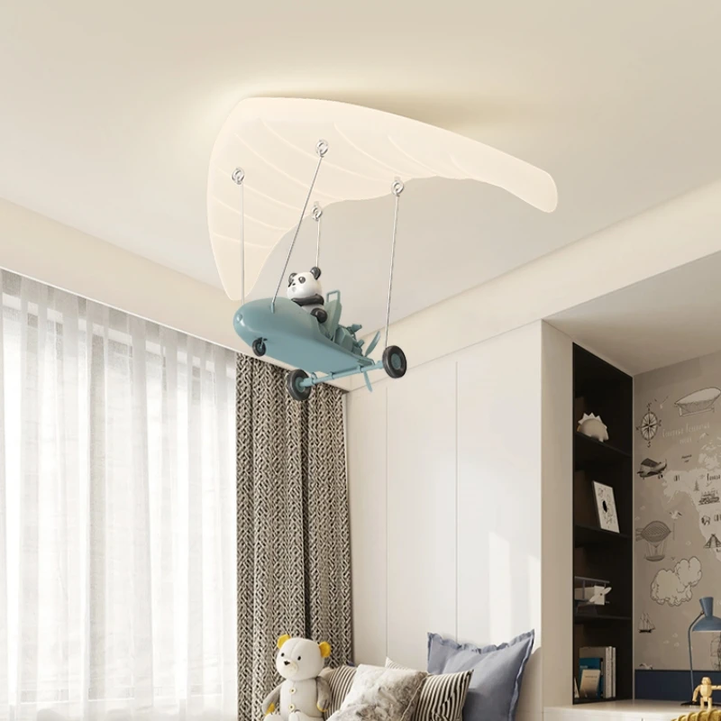 Cartoon Pilot Ceiling Lamps For Children's Room Study Bedroom Led Pendent Kids Room Boy Baby Nursery Home Decoration Chandeliers