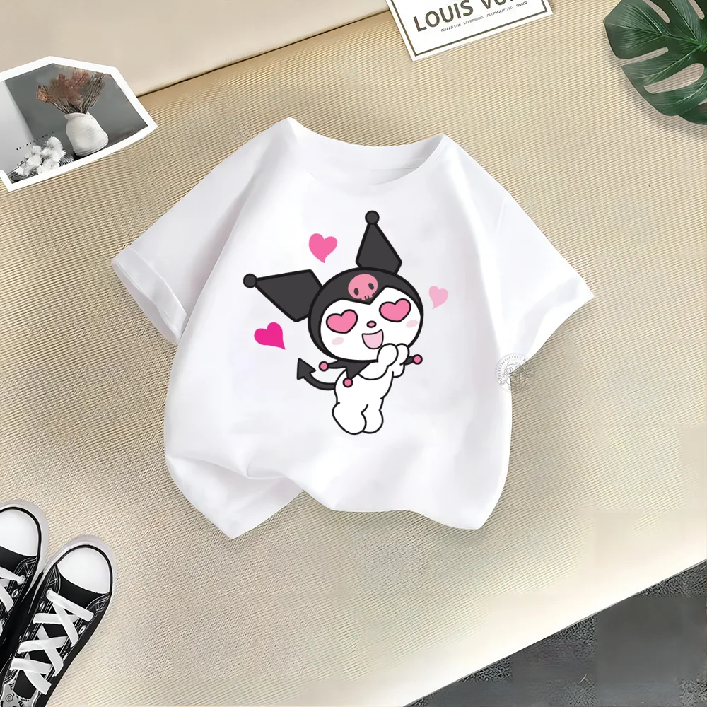 Sanrio sports shirt children short sleeve boys and girls printed cartoon cute clothing summer short sleeve casual top T-shirt