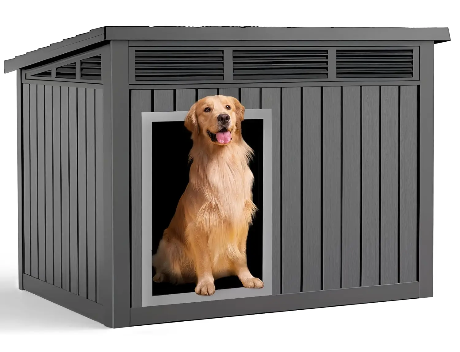 Large Dog House Outdoor Indoor Weatherproof Removable Roof Small To Large Dogs 42.87x32.95x31.61in, Customized