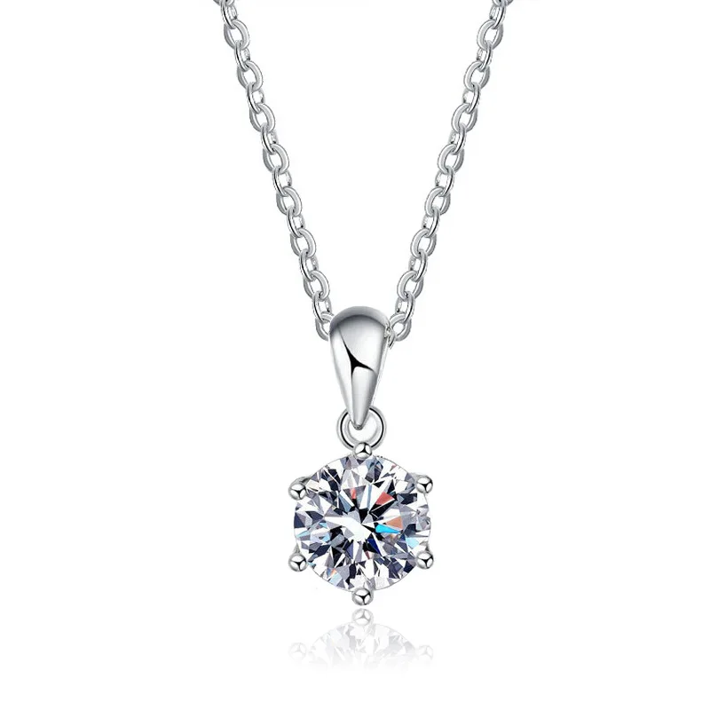 1-3CT D VVS1 Moissanite Necklace High Quality For Women Sparkling Classic Lab Diamon Pendant 925 Sterling Silver Wedding Jewelry 5