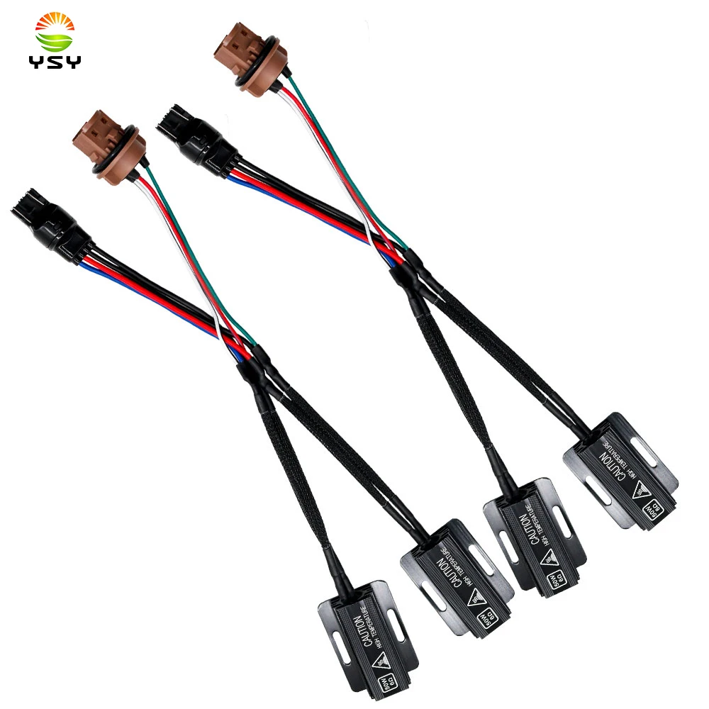 2pcs T20 7443 W21/5W 50W 6ohm Car Heat Sink LED Front Turn Signal OCB Load Resistor Adapter Anti Hyper Flash Error Canceler