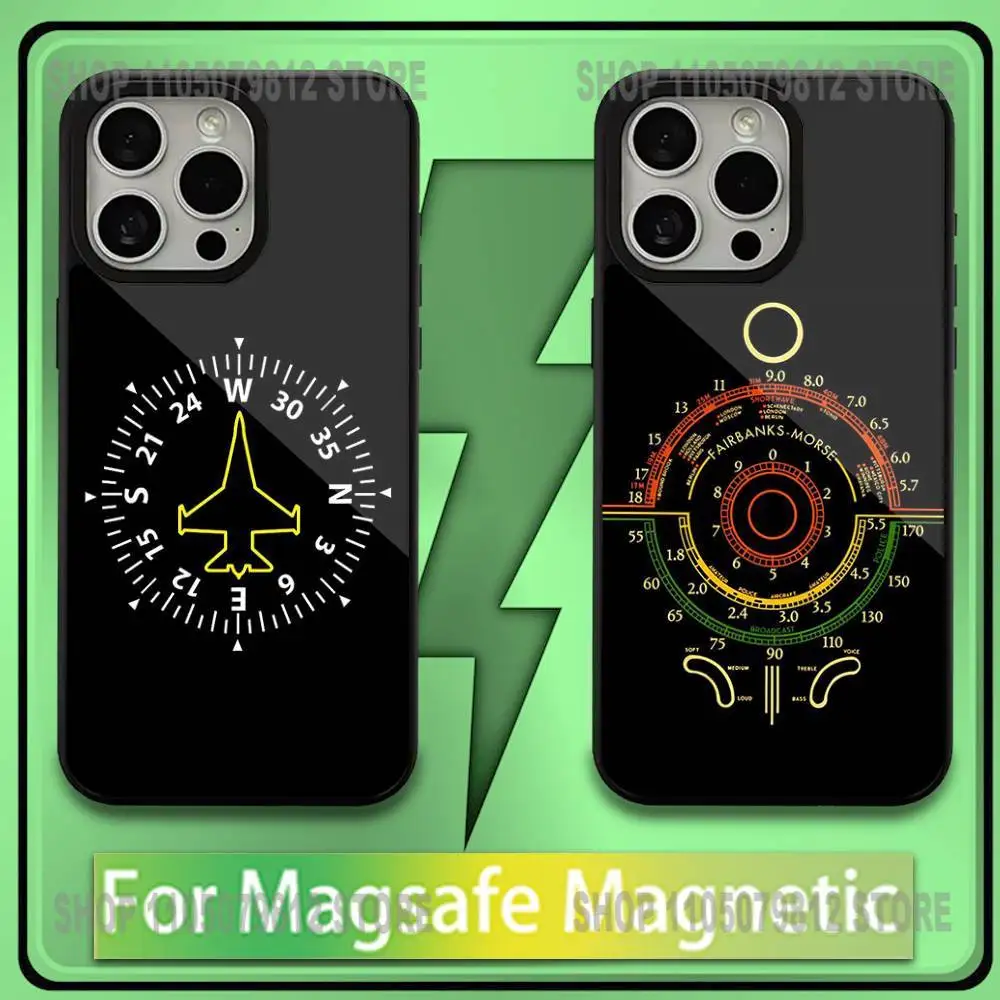 

Aviation Airplane Instrument Phone Case For iPhone 17,16,15,14,13,12,11,Plus,Pro,Max,Mini Soft Magesafe Magnetic Wireless Charge
