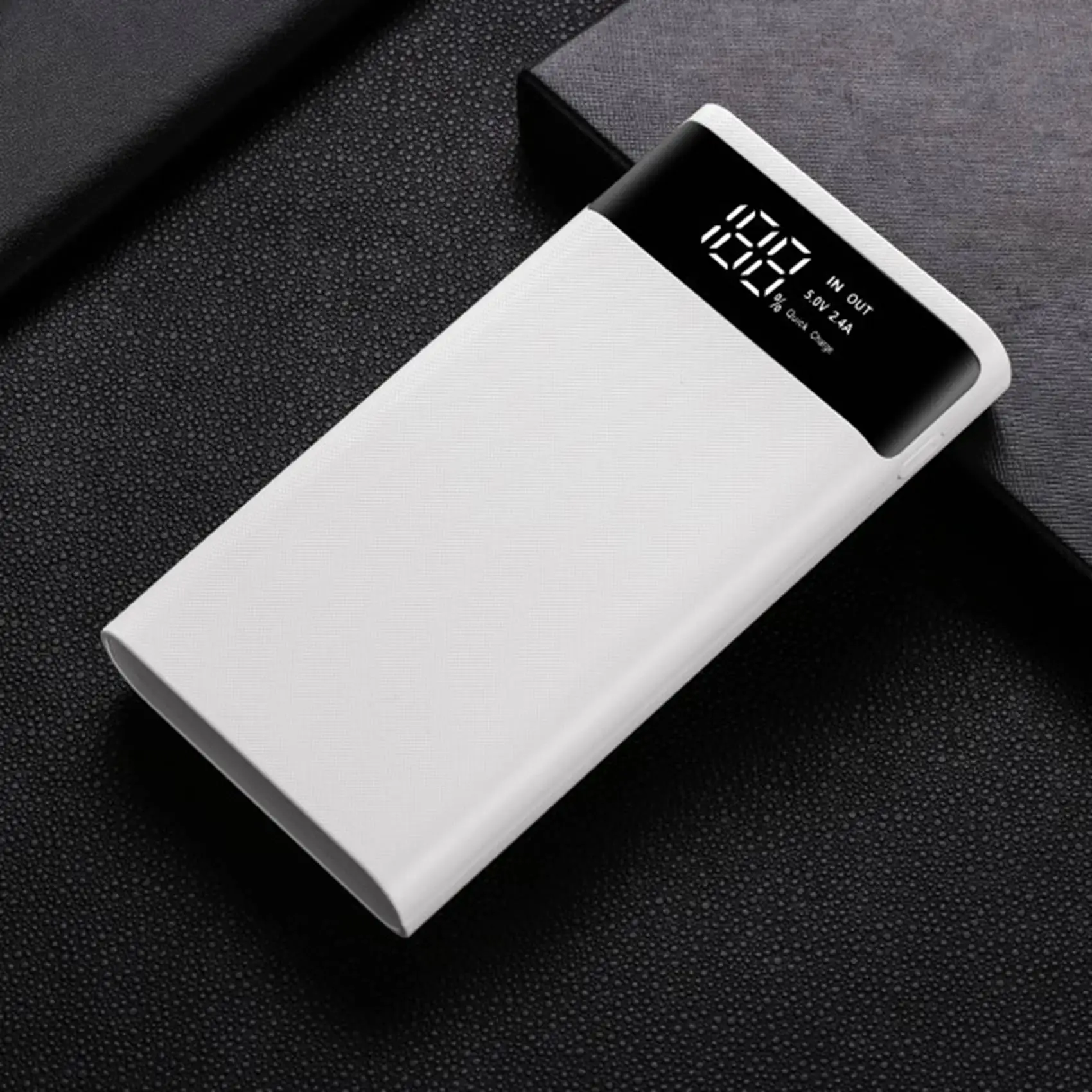 18650 แบตเตอรี่ Power Bank กล่อง 5V 2.1A จอแสดงผล LCD 20000MAh Power Board สําหรับ 6X18650 แบตเตอรี่ DIY Powerbank กรณี (สีดํา)