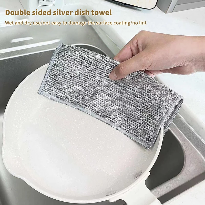 Dishcloth Non-stick Oil Wipes Kitchen Stove Pots Pans Dishes Coffee Stains Cleaning Wipes