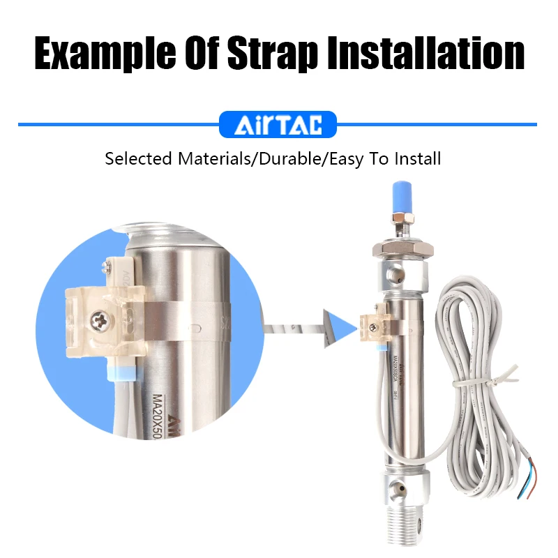 AirTAC Sensor Switch Installation Fixed Bracket F-SC 32~250 Strap Bracket F-MQS 6~63 Applicable Products PB/PBR MI MF MG MA/MAC