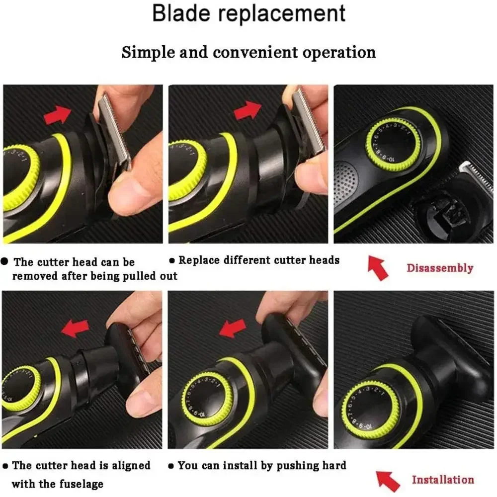 Kemei 696 ماكينة قص الشعر الكهربائية متعددة الوظائف للرجال ماكينة حلاقة كهربائية للرجال ماكينة حلاقة الأنف 5 في 1 ماكينة تشذيب احترافية