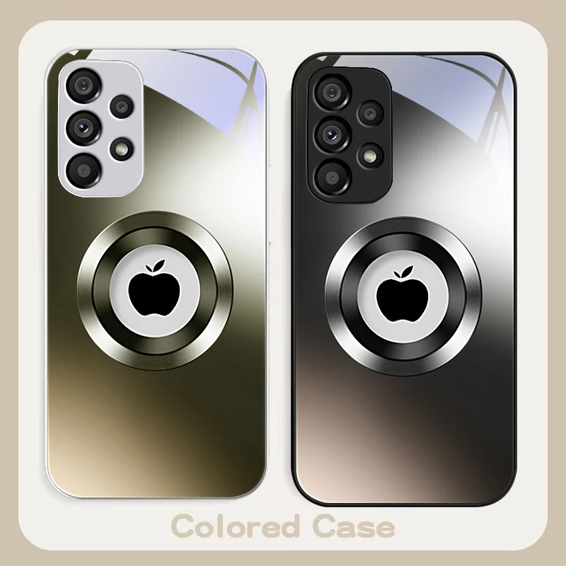 

Gradient Silver Circle For Samsung S22 S8 S9 10 20 Ultra S21 Pro S22 Plus S23 FE S24 Ultra S25 Edge S25Ultra Glass Phone Case