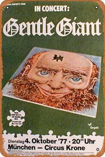 Gentle Giant concert poster Poster Retro Metal Tin Sign Vintage Sign Wall Decor