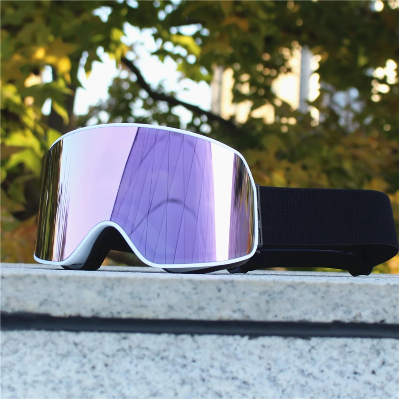 إطار كبير للتزلج على الجليد نظارات النساء الرجال التزلج نظارات قناع UV400 حماية الثلوج فوق نظارات الكبار مزدوجة مكافحة الضباب