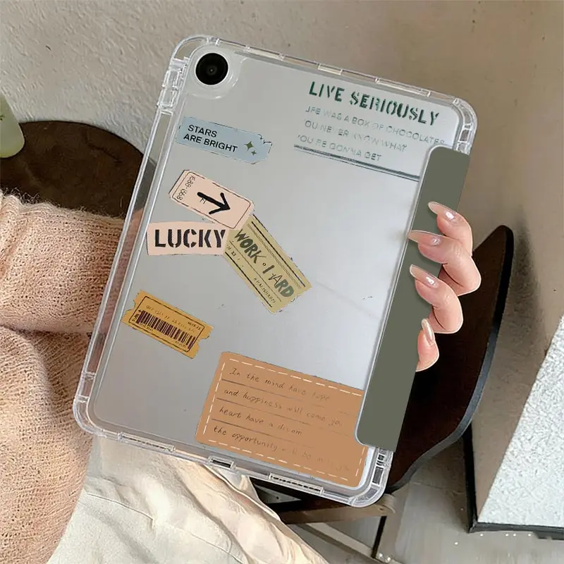3+Y Fold Crystal Clear Case for Samsung S10 S9 12.4 inch Samsung Tab S7 S8 S9 11 Tab A9 8.7
