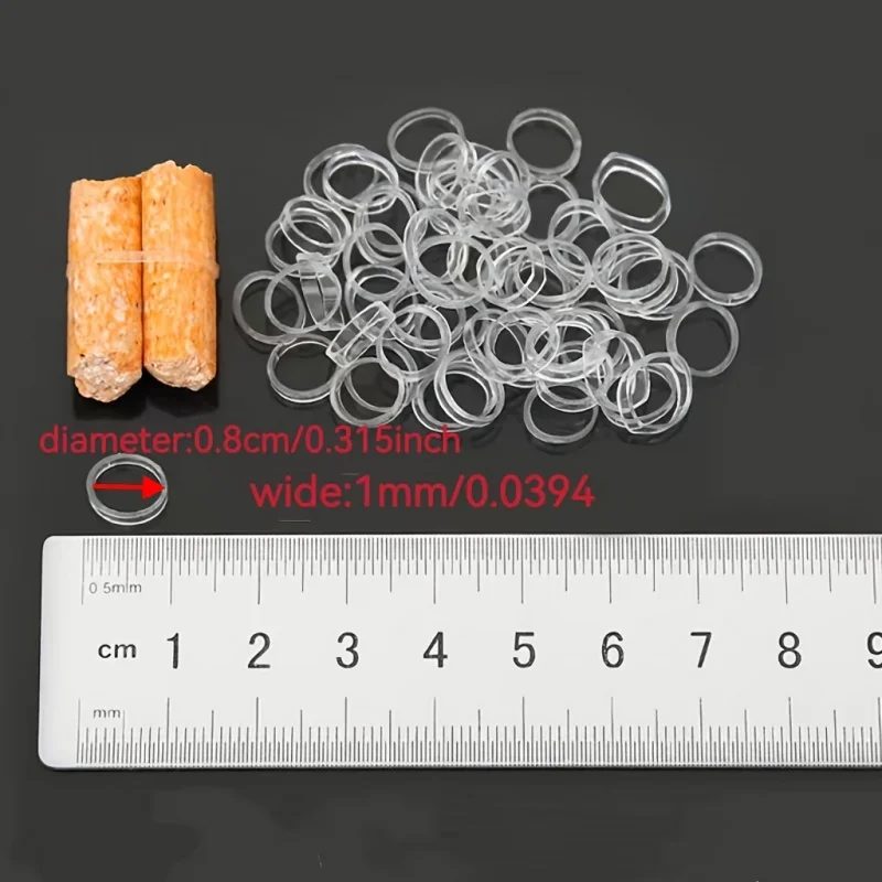 500/1500pcs Silicone High-Elastic Strong Durable Hair Ties Transparent White Hair Bands High-Temperature Resistant Aging view 2