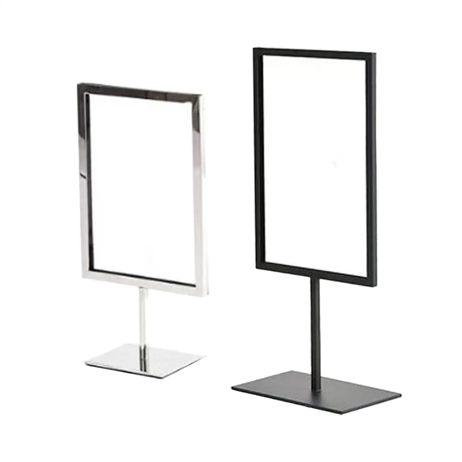 Sign Holder Professional Sign Stand Stainless Steel Store Tag Frame Versatile Supermarket Price Tag Stand Double Sided Display