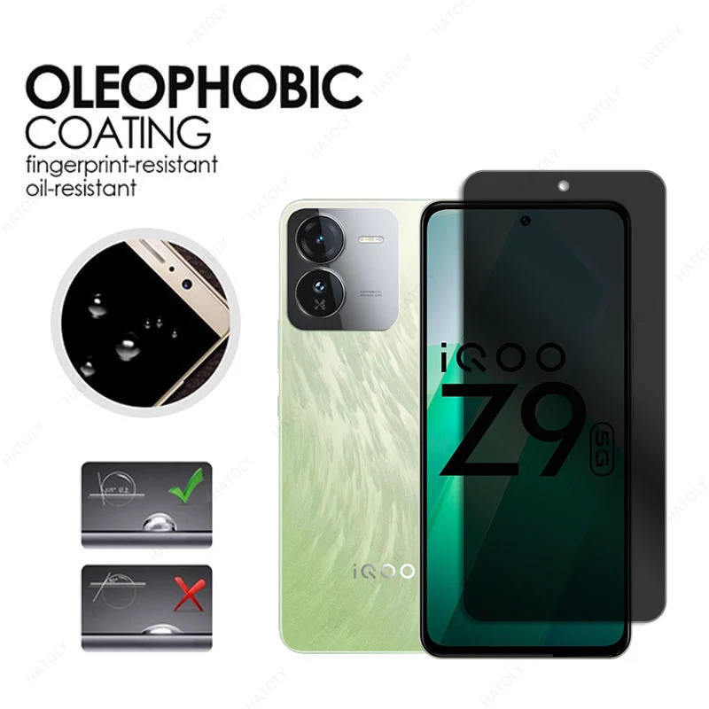 Privacy Screen Protector For vivo iQOO Z9 Global Front Glass For iQOO 12 Anti-spy Glass Camera Lens Protector For vivo V40 SE