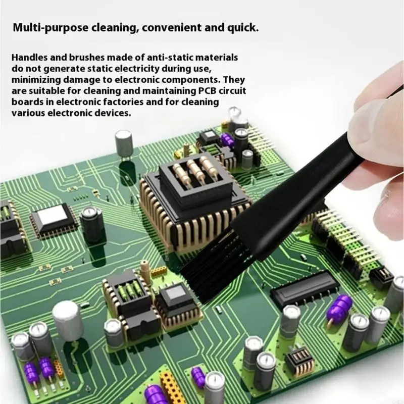 G6DD Pack Of 6 Safe Cleaning Brushes With Flexible Handles For Electronics Repair And Component Care Brush