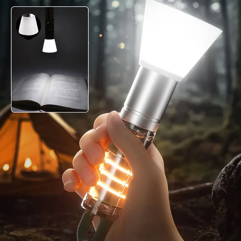 Outdoor camping flashlight Outdoor multi-functional camping lighting breathing flashlight work light
