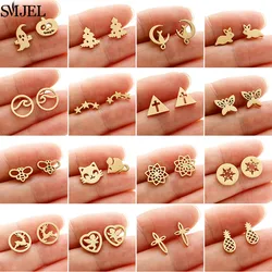 Fashion Stainless Steel Mini Cartilage Piercing Ear Studs for Women Cute Ghost Mouse Fairy Bee Butterfly Earrings Party Jewelry