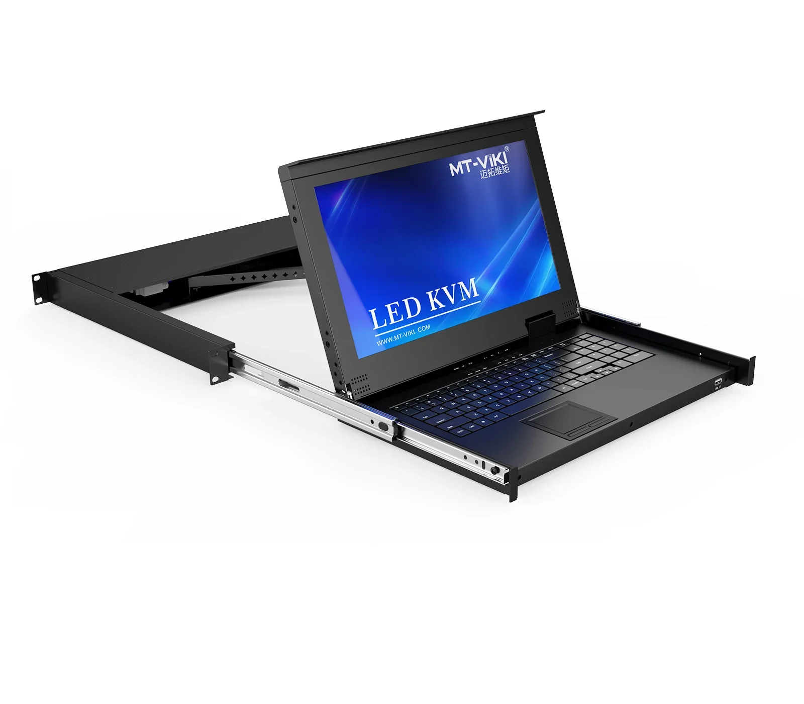 

15.6" LCD KVM Switch 8 Port + 8 Cables, MT-VIKI LED 1U Rackmount LCD KVM Switch Drawer Console