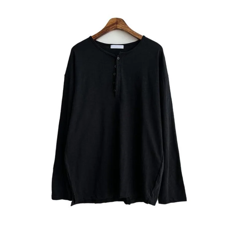 Men's Clothing Trend Bottoming T-Shirts Autumn Winter Loose Long Sleeve V-neck Versatile Fashion Comfortable Popularity Simple