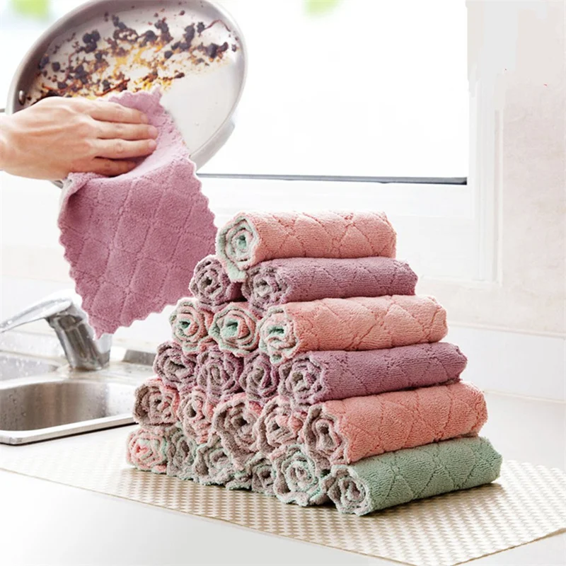 

1piece Super Absorbent Microfiber Kitchen Dish Cloth High-efficiency Tableware Household Cleaning Towel Kitchen Tools Gadgets