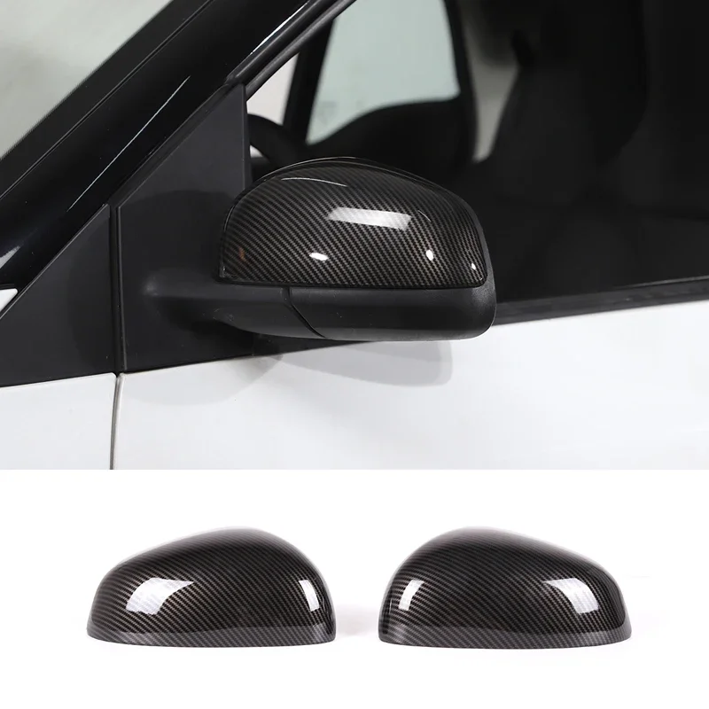 2Pcs ABS Carbon Fiber For Mercedes Smart 451 453 Fortwo Forfour 2009-2021 Car Rearview Mirror Decorative Cover Sticker Parts 5