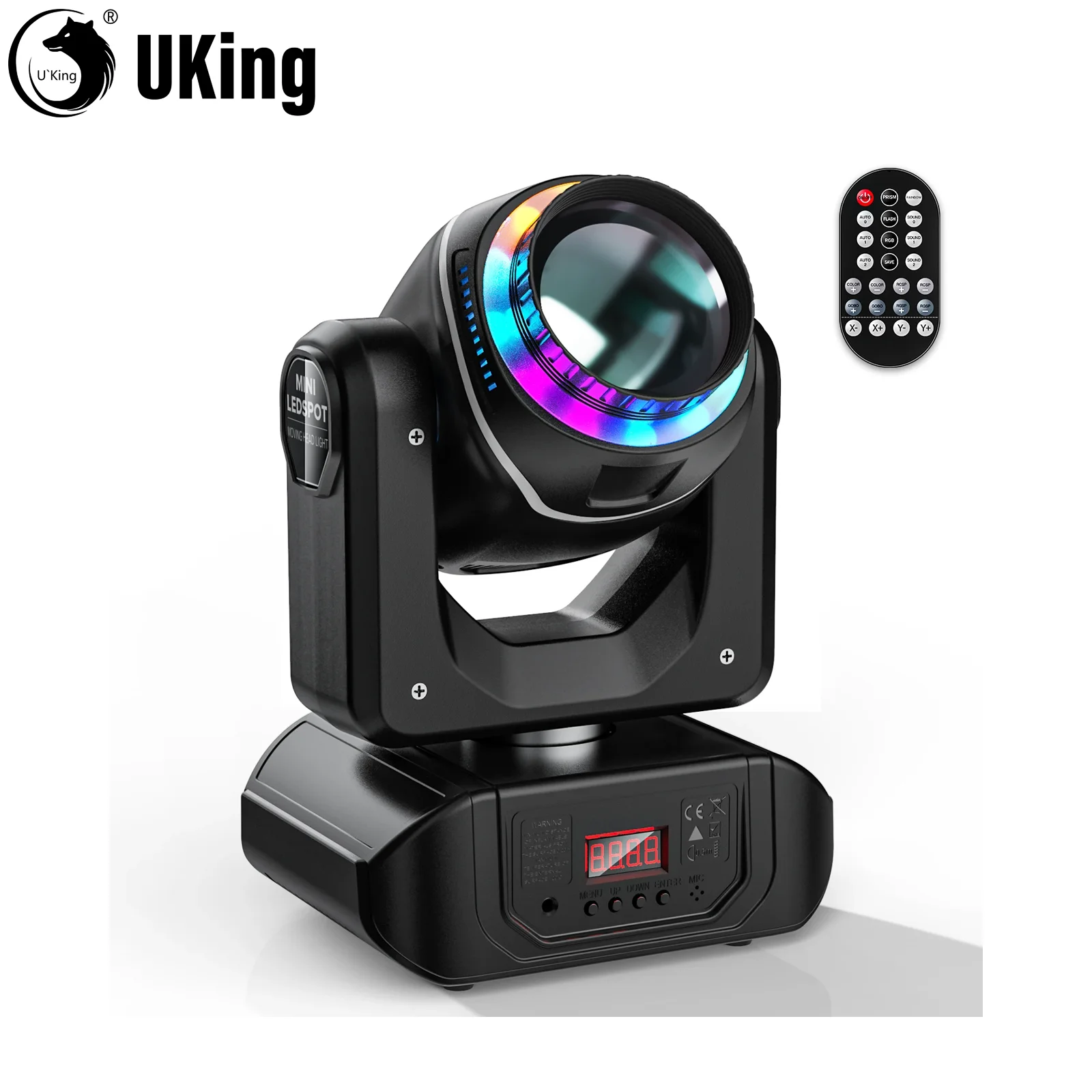 U`King 120W Moving Head Lights 10 Gobos 8 Colors LED Stage Light With Remote Control for Wedding Christmas Birthday DJ Disco KTV