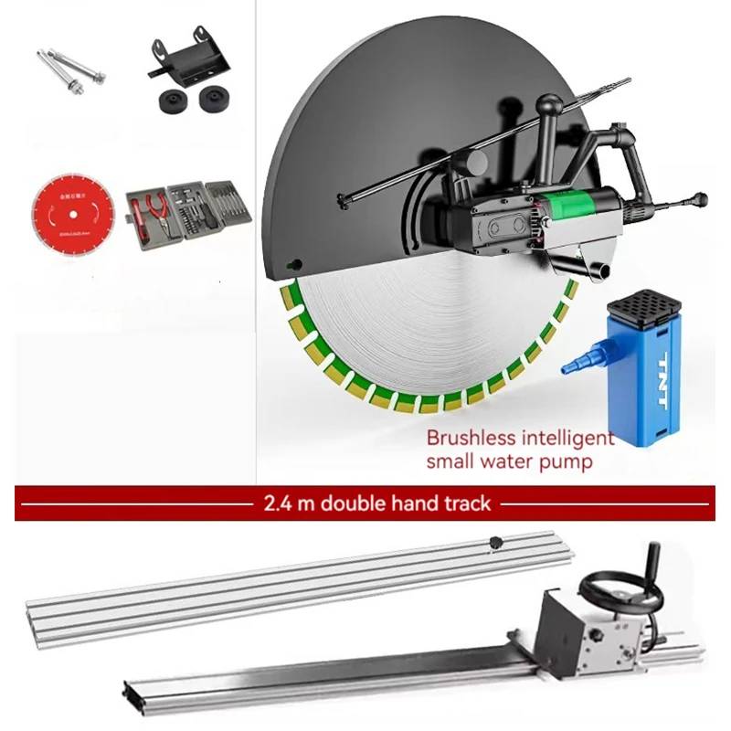 9800W Multi-function Wall Slotting Machine Electric Slotting Machine Concrete Cutting Machine + Diamond Saw Blade 220V