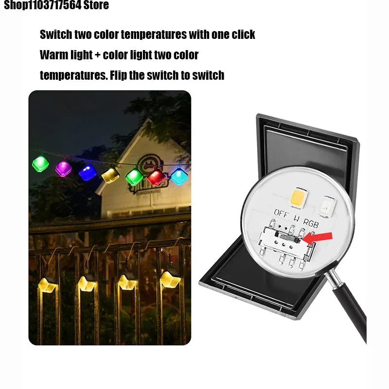 

2024 New outdoor led solar flame lamp chandelier Foreign trade lantern courtyard hanging lighting chandeliee