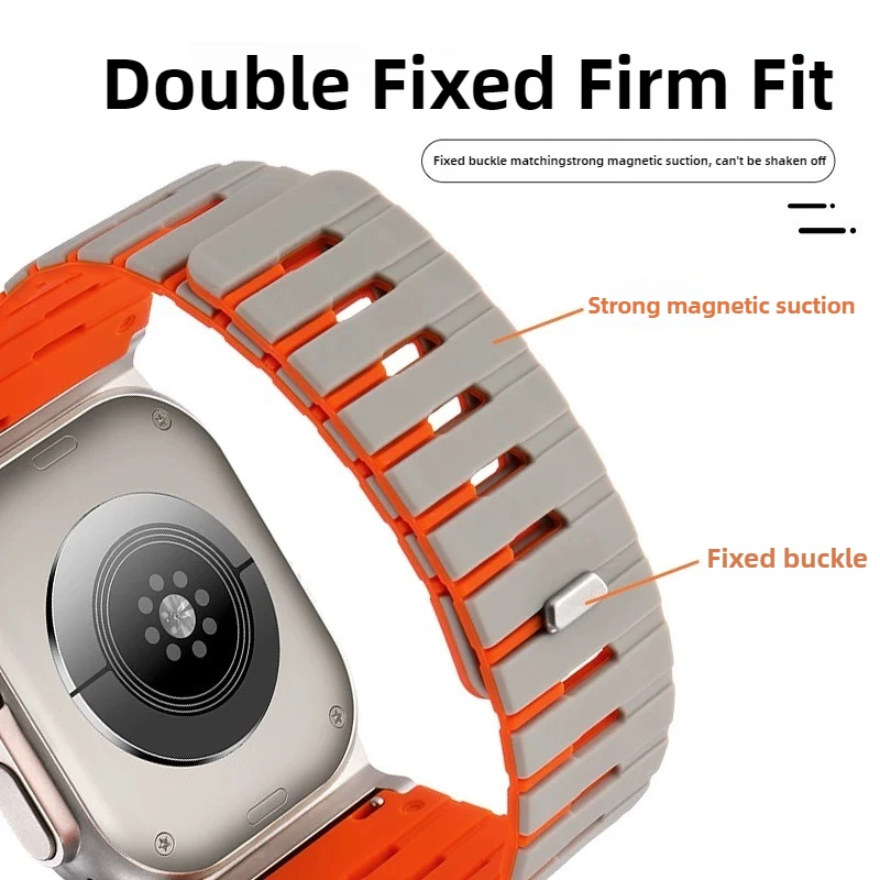 애플워치 울트라 2 49mm 46mm 45mm 44mm 42mm용 실리콘 밴드, 아이워치 시리즈 10 9 8 7 6 SE용 피아노 건반 디자인 마그네틱 루프 스트랩