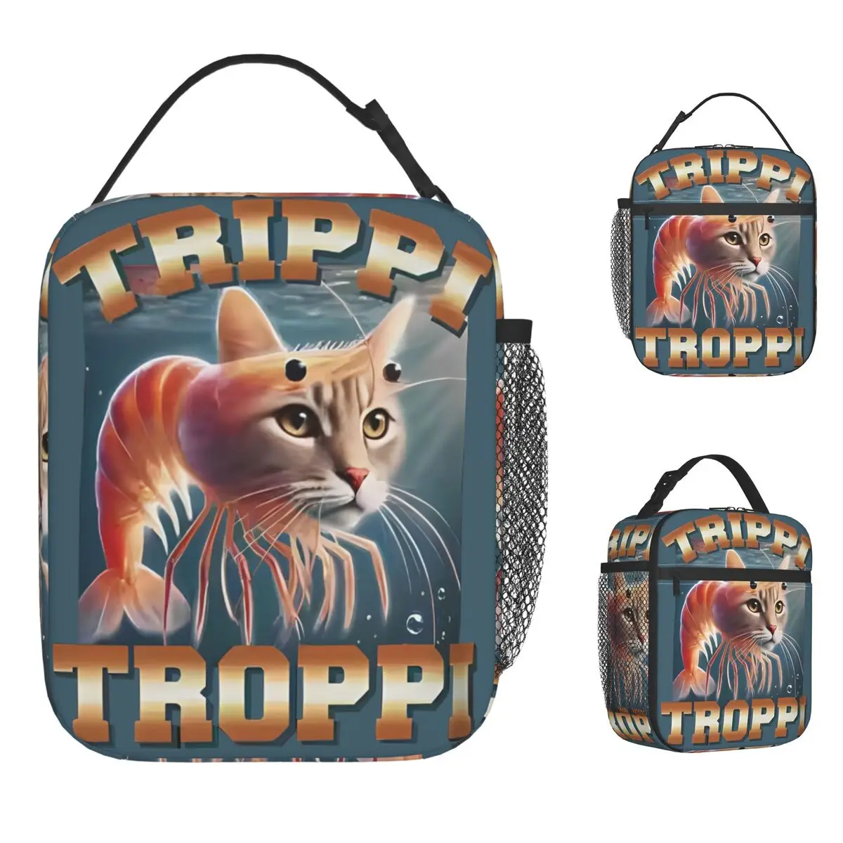 

Trippi Troppi Italian Brainrot Meme Lunch Bag For Unisex Lunch Box Kawaii Travel Cooler Bag Portable Oxford Thermal Tote
