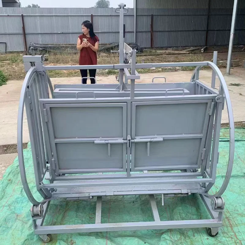 Adjustable Galvanized Steel Sheep Turnover Box Goat Holding Crate with 6 Feet Height for Livestock Care