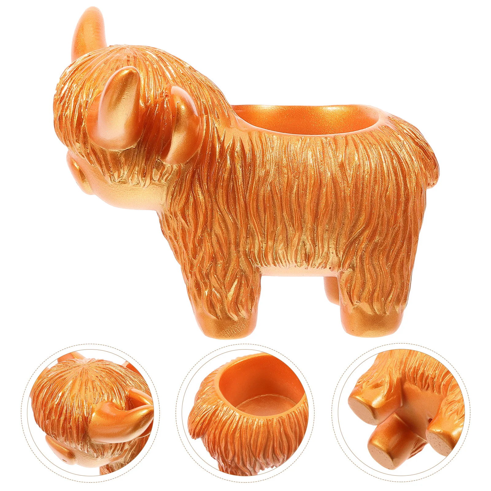 الراتنج زارع البقرة وعاء عصاري المرتفعات البقرة الزهور الزخرفية للمنزل حديقة داخلي في الهواء الطلق زراعة الحاويات #2