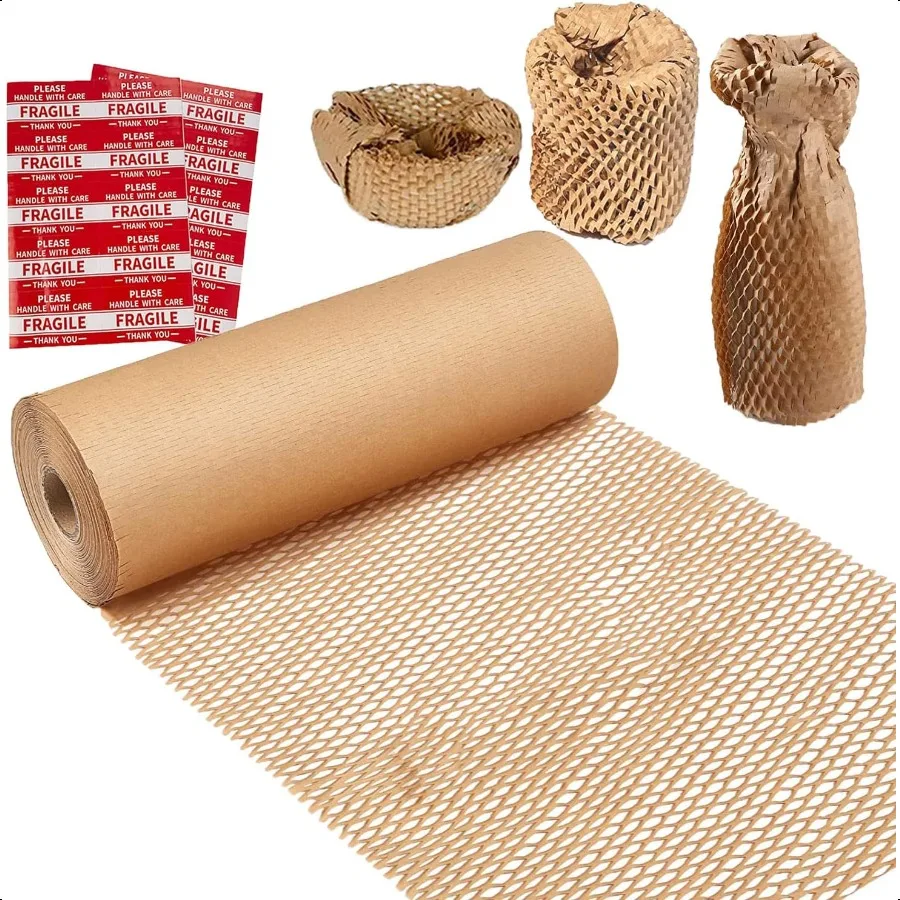 

Honeycomb Packing Paper12 W x 200' L Bubble Cushioning Wrap for Moving Products Gifts Wrapping Paper Recyclable and Biodegradab