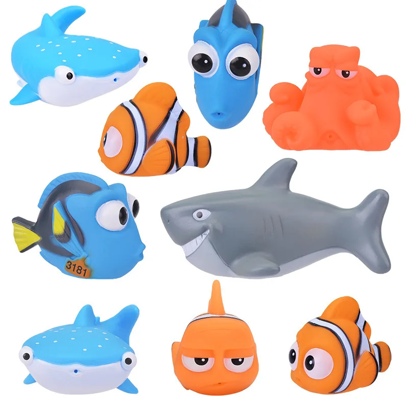 Baby Bath Toys Finding Nemo Dory Float Spray Water Squeeze Toys Soft Rubber Bathroom Play Animals Bath Figure Toy for Children