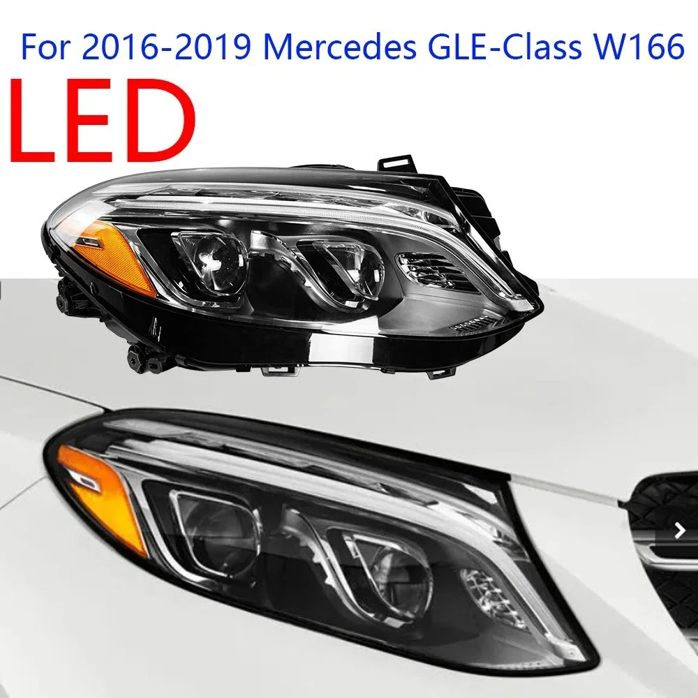 

1 пара 12 В светодиодных передних фар для Mercedes-Benz Gle Class W166 2016-2019, автоматическая фара в сборе, дальний ближний свет, лампы проектора